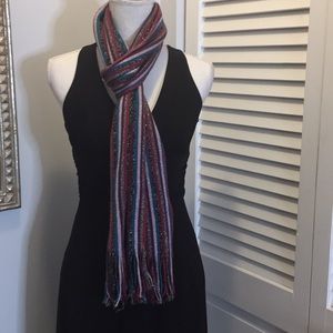 Glitter striped knit scarf